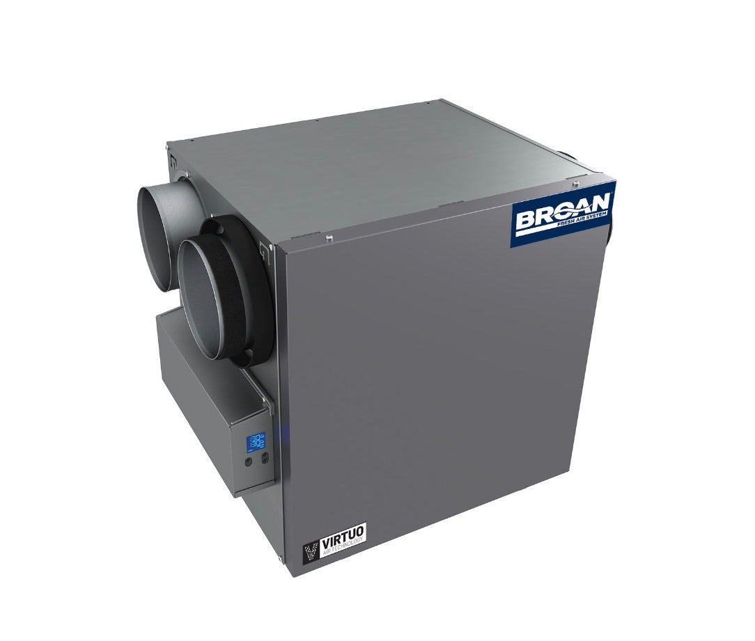 Broan AI Series B210E75RS Energy Recovery Ventilator (ERV), 210 CFM, Side Ports